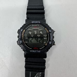 VTG Quartz World Time Watch The Humane Society Black Sports Band 90's Watch